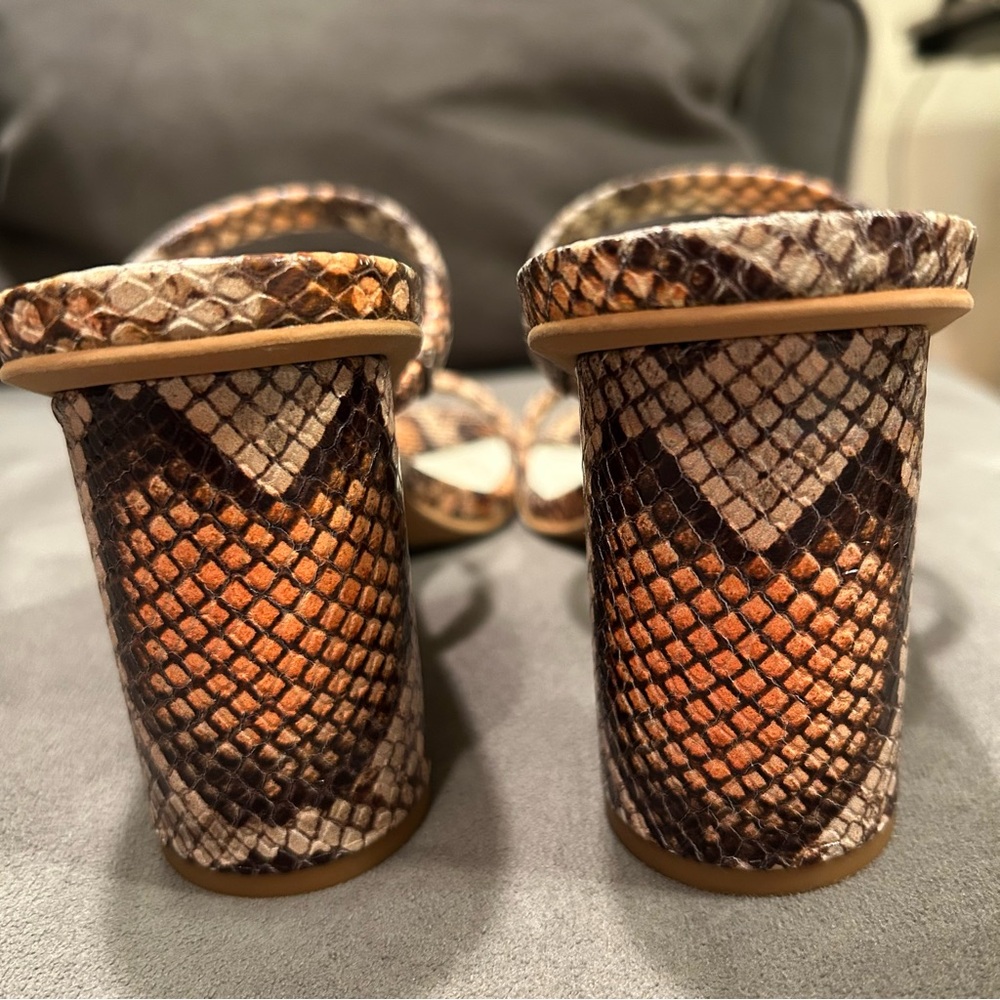 Dolce Vita Noles Snake Print Leather Heeled Women’s Slides Sandals Size 8.5 - Picture 6 of 13